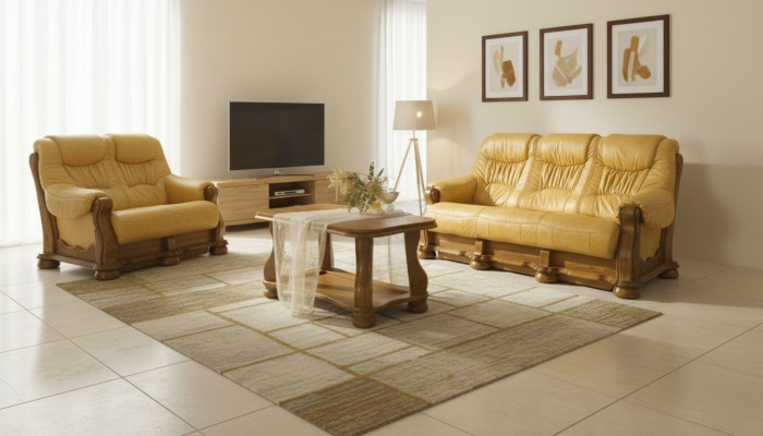 Sofaset 3+2+2 zits Klassieke woonlandschap Bankstellen Banken Bekleding Nieuw