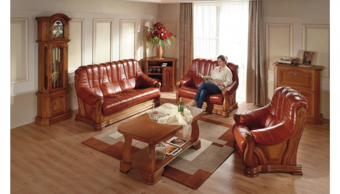 Compleet leren bankstel set leren bankstellen luxe woonkamer banken 3+2