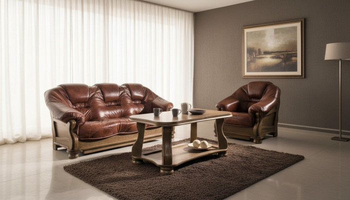 Bankstel 3+1 zits Klassieke set leren banken bankstellen bekleding