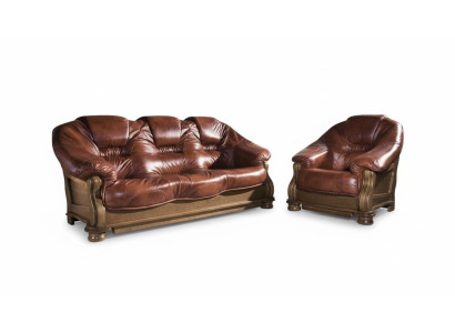 Bankstel 3+1 zits Klassieke set leren banken bankstellen bekleding