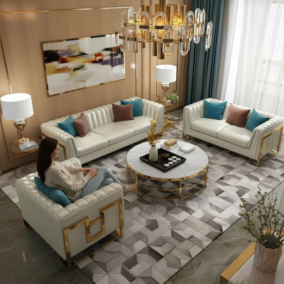Garnituur Bankstel Bekleding Lederen Sofa Banken Bekleding Zit 2+1 Ontwerper
