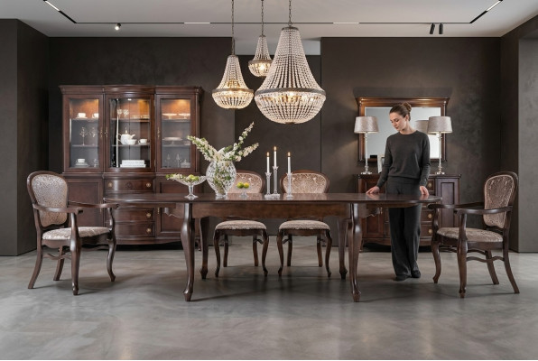 Klassieke antieke stijl Eettafel Woonkamer Houten Tafels XXL Groot Nieuw