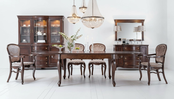 Klassieke antieke stijl Eettafel Woonkamer Houten Tafels XXL Groot Nieuw