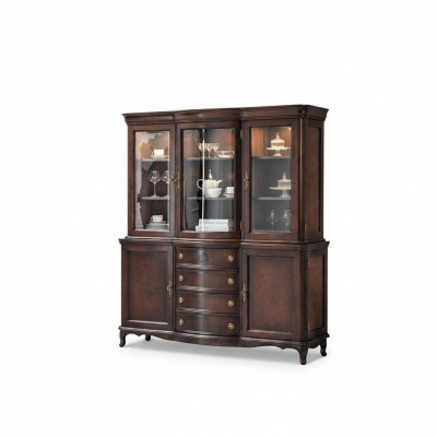 Wandkast Edele dressoir Hout Barokstijl Buffet Vitrine Kast Nieuw