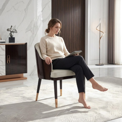 Stoel 1x Eetkamer Beklede Stoel TV Lounge Club Lederen Textiel Zit Fauteuil