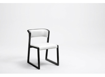 Stoel 1x Eetkamer Club stoelen Fauteuil Designer Hout Lounge Italië Bekleding Wit