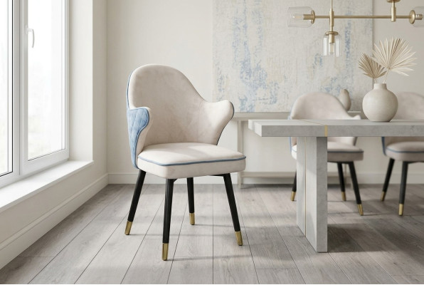 Stoel 1x Eetkamer Gestoffeerde Fauteuil TV Lounge Club Stof Zitting Lederen Stoel