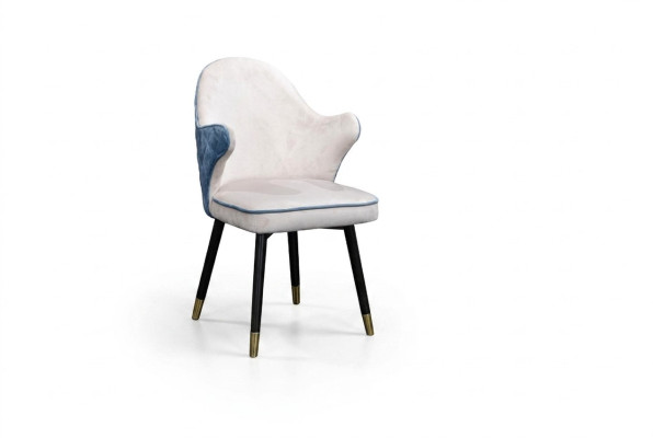 Stoel 1x Eetkamer Gestoffeerde Fauteuil TV Lounge Club Stof Zitting Lederen Stoel