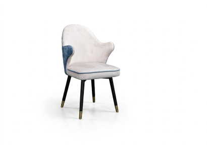Stoel 1x Eetkamer Gestoffeerde Fauteuil TV Lounge Club Stof Zitting Lederen Stoel