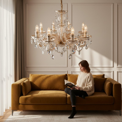 Klassieke kroonluchter lamp plafondverlichting kristal nieuw Bohemen