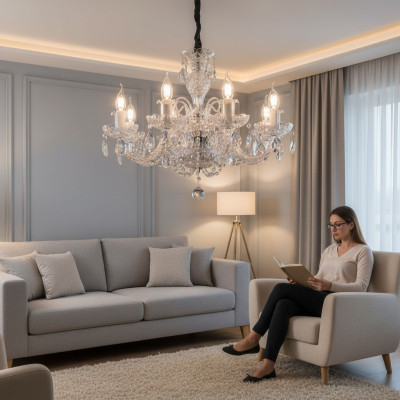 Kristallen kroonluchter hanglamp plafondlamp Bohemen lamp