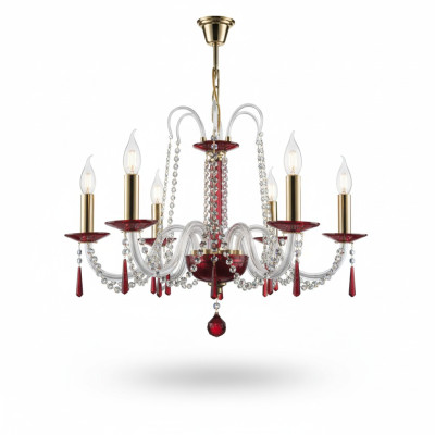Kroonluchter in antieke stijl lamp rode lichtkap lampen kroonluchter lamp kristal