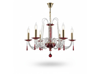 Kroonluchter in antieke stijl lamp rode lichtkap lampen kroonluchter lamp kristal