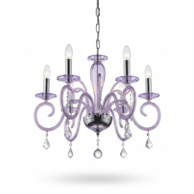 Bohemen Moderne Kroonluchters Licht Plafondverlichting Kroonluchter Kristal Mauve Lamp