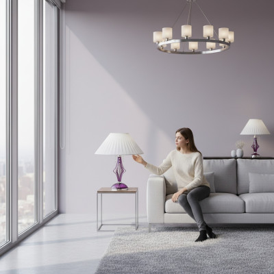 Kristallen lamp Bureaulamp Tafel Elite Bohemen Voet Nachtkastje Nieuw