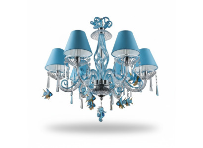 Bohemen Moderne kroonluchters Licht Plafondverlichting Kristallen kroonluchter Blauwe lamp