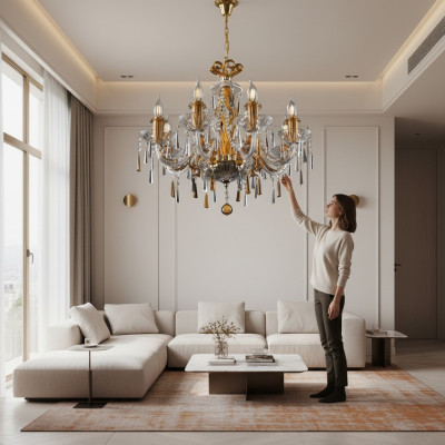 vergulde plafondlamp lichten ontwerp kroonluchter lampen kristallen kroonluchter