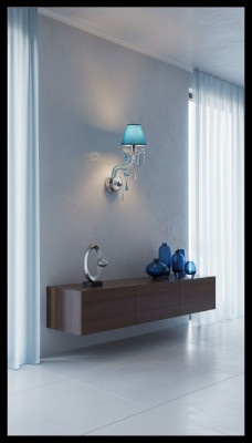 Bohemia wandlamp Blauwe kroonluchter Lamp Lampenwereld Wandlamp Lampen