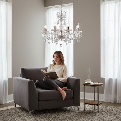 Kristallen kroonluchter plafondlamp hanglamp licht Bohemen gloeilamp
