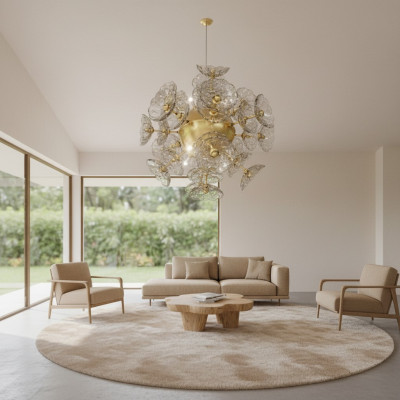 Plafond hanglamp Plafondlamp Kroonluchter Elite Boheemse Bloem Negen