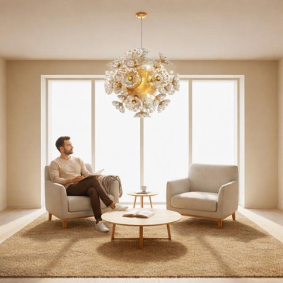 Elite Kroonluchter Bohemen Bloem Plafondlamp Kroonluchter Verlichting