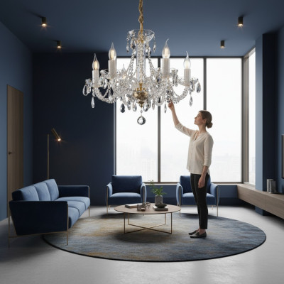 XXL Groot Hotel Kroonluchter Zaal Lampen Kristallen Kap Verlichting Kroonlamp  XXL Grote Hotel Kroonluchter Zaal Lampen Kristallen Kap Verlichting Kroonlamp