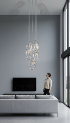 Kristallen kroonluchter plafondlamp hanglamp verlichting Elite Bohemen schelpen