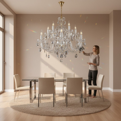 Bohemen Luster Kristallen Kroonluchter Lamp Armatuur Plafondlamp Hanglamp