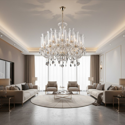 XXL Lamp 24x kroonluchter Palace Villa D'Este Lights Crystal lamp kroonluchter  XXL Lamp 24x kroonluchter Palace Villa D'Este Lampen Kristallen kroonluchter