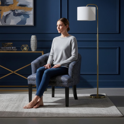 Grijze-beige Chesterfieldstoelen Luxe fauteuils met armleuningen Designer set van 2.