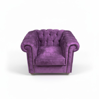 Chesterfield fauteuil bank gestoffeerd 1-zits velours design banken sofa's.