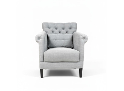 Fauteuil Club Lounge Designer Stoel Gestoffeerde Bankstoel 1-Zits Relax TV Grijs