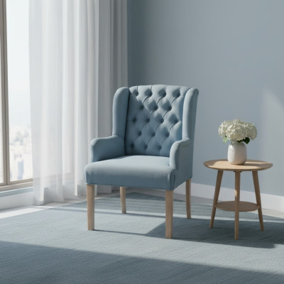 Chesterfield lichtblauwe stoelen stijlvolle fauteuils hotelmeubilair gestoffeerde stoel set van 6