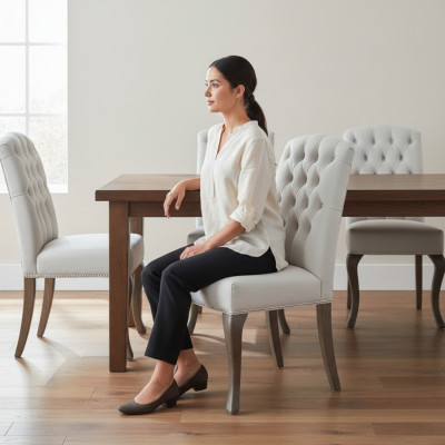 Chesterfield x4 gestoffeerde stoelen Designer Set Stoffen stoelen Luxueuze set van 4  Chesterfield x4 gestoffeerde stoelen Designer Set Stoffen stoelen Luxueuze set van 4