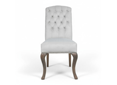 Ontwerper Grijze Chesterfield gestoffeerde stoelen 10-delige set hotelstoelen stoffen zitting