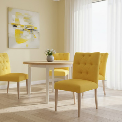 Ontwerper Gele Stoelen Chesterfield Ensemble Stoel Hotel Set van 4 stuks.