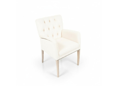 Moderne Witte Chesterfield Gestoffeerde Fauteuil Eenpersoonsfauteuils Textiel Eetkamerstoelen