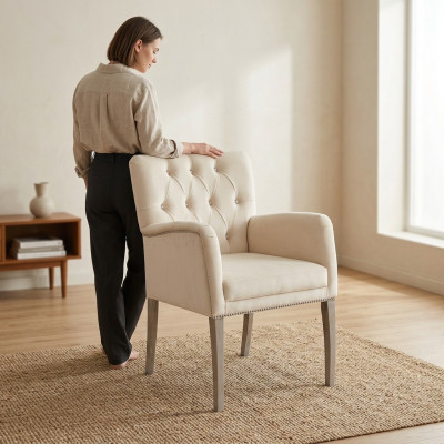 Ontwerp Chesterfield stoel Hotelstoelen Set van 2 Nieuwe bekledingstof groep