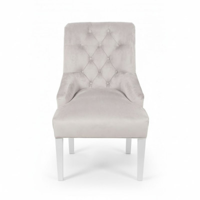 Moderne witte Chesterfield gestoffeerde fauteuil Luxueuze eenzitter leunstoel