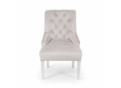 Moderne witte Chesterfield gestoffeerde fauteuil Luxueuze eenzitter leunstoel