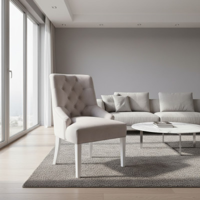 Chesterfield stoelen met knokkelzit. Elegante bekleding. Hotel designstoel. 2x set.