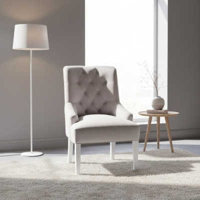 Grijze Chesterfield stoelen met kloppers Luxe design bekleding Hotelstoel set van 6 stuks