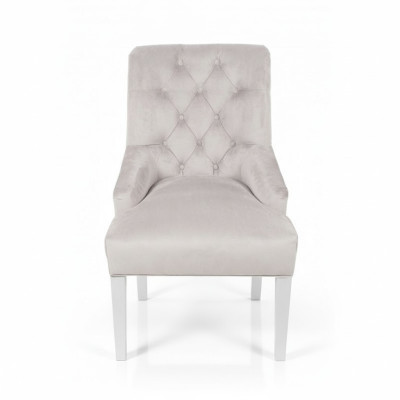 Grijze designer Chesterfield stoelen gestoffeerde stoelset textielstoelen  x10 eenzitter set