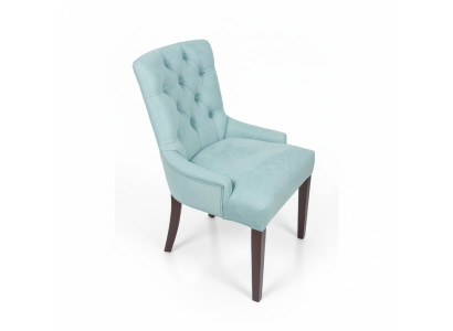 Lichtblauwe 4-delige fauteuilset Designer Chesterfield zitmeubels.