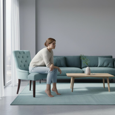 Lichtblauwe Chesterfield stoelset Moderne eetkamerstoelen Eetkamer 8-delige Stoelset