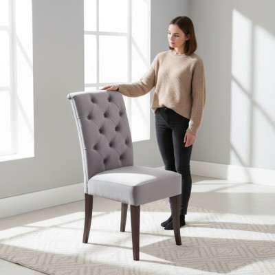 Ontwerp Chesterfield stoel stoelen hotellounge textiel bekleding set van 2