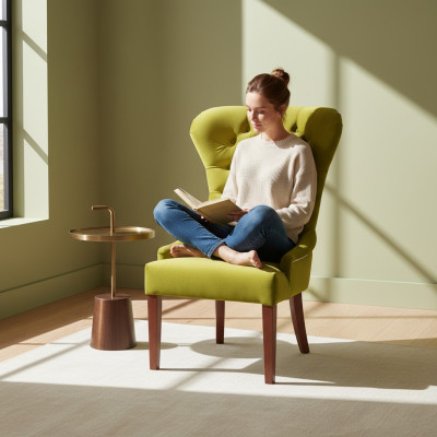 Klassieke Chesterfield Groene Stoel Fauteuil Bekleding Textiel Leunstoel Stoelen Stof
