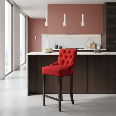 Bar kruk Chesterfield Hotel stoelen set stoel textiel bekledingsgroep 6xSet.