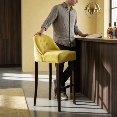 Barstoel Barkruk Fluweel Stof Design Barkrukken Bar Kruk 4-delige Set Teller