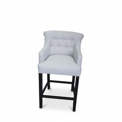 Ontwerper x4 Grijze Chesterfield barkrukken Ontwerper stoelset Gestoffeerde fauteuils